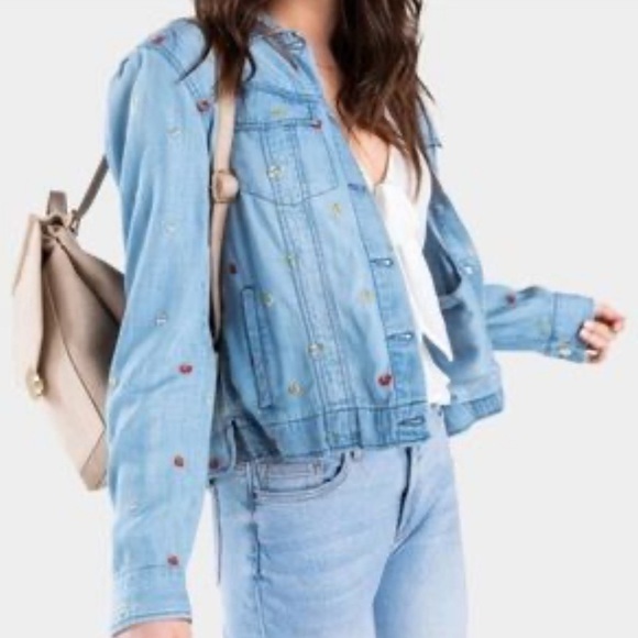 Harper Heritage floral Embroidered Denim Jacket - Picture 2 of 9